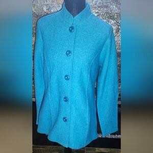 Appleseed's Elegant Turquoise Blue Women's Wool Coat Size Small NEW with tags
